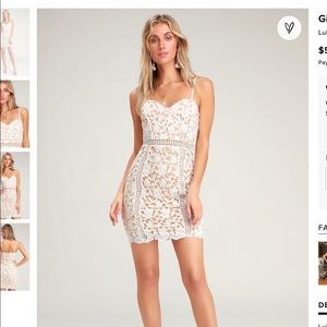 Lulus white lace sleeveless sheet dress, size M, NWOT